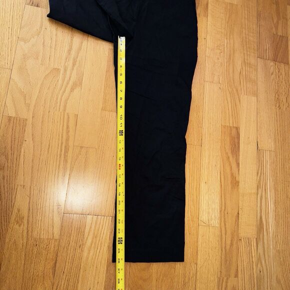 Theory Hartsdale NP Crunch Wash Linen Blend Straight Leg Ankle Pants Black Sz 4 - Picture 8 of 16